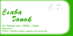 csaba domok business card